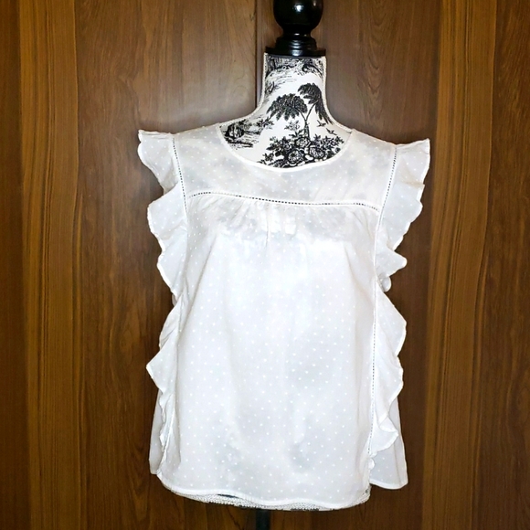 3/$15Lucy & Laurel (Anthropologie) ruffle top S - Picture 1 of 6